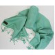 PL228 Gorgeous Green Color  Pashmina/Silk Shawl/Wrap Handmade in Nepal